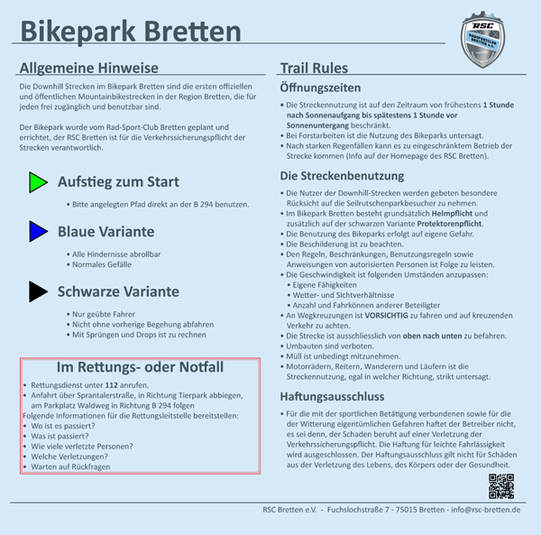 RSCB Bikepark Regeln